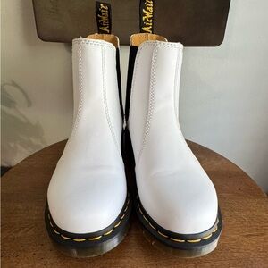 Dr. Martens White and Black 2976 Chelsea Platform Boots